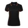 Black Orange Ladies Piping Polo Shirts